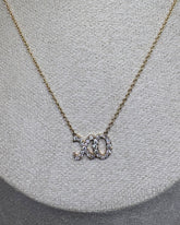 XO Necklace in 14K Gold with Natural Diamonds